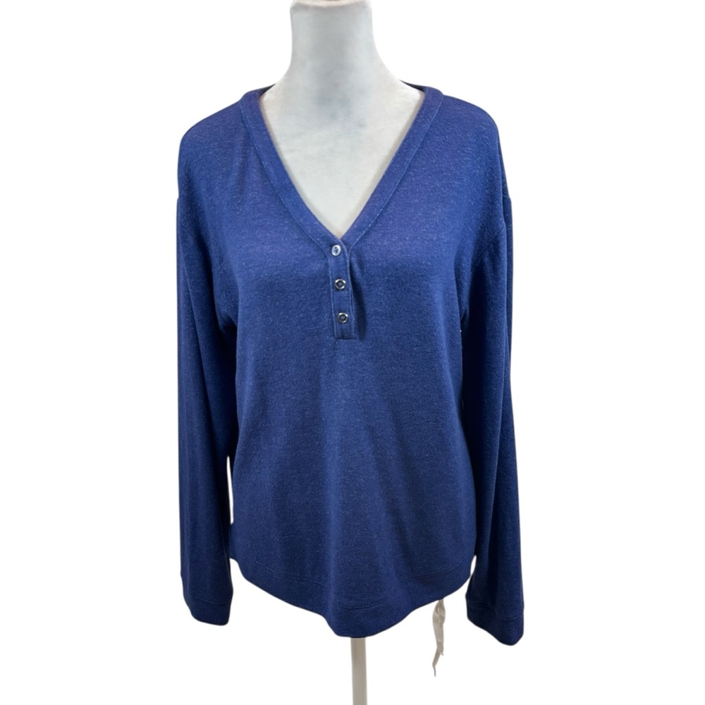 Ladies Weekends‎ by Chicos Heather Purple V Neck Long Sleeve Blouse Size Small